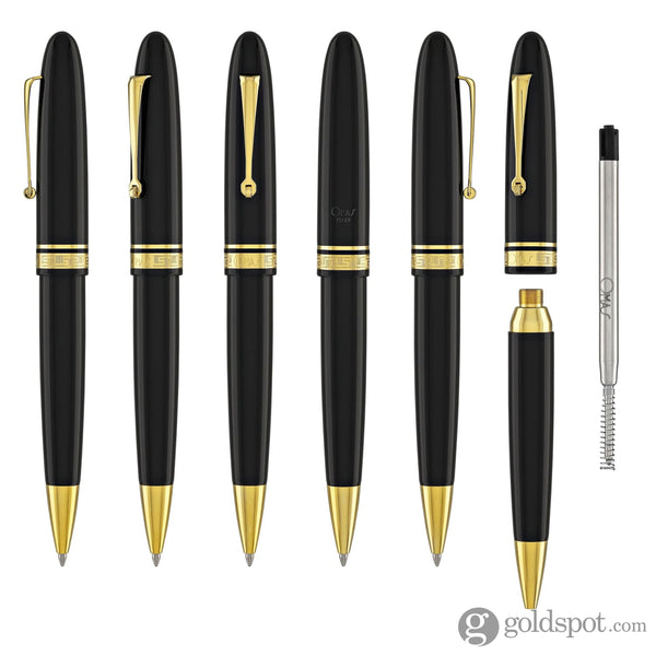 Omas Ogiva Ballpoint Pen in Nera with Gold Trim Ballpoint Pens