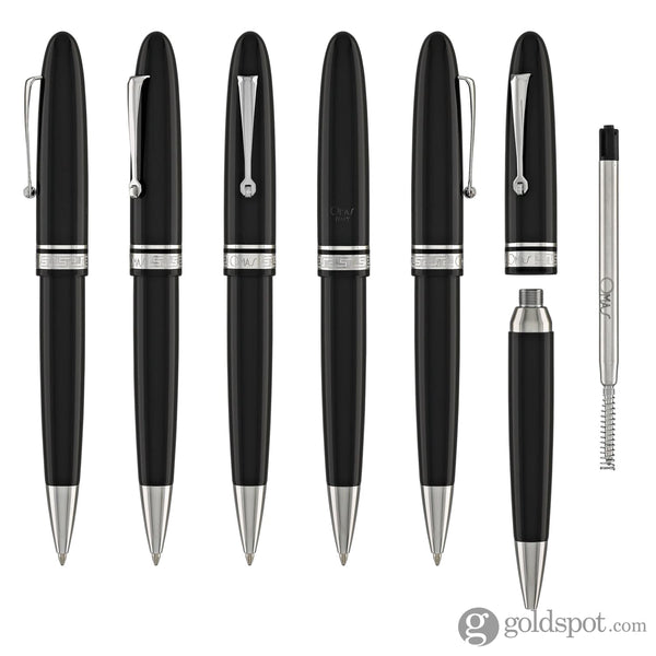 Omas Ogiva Ballpoint Pen in Nera with Silver Trim Ballpoint Pens