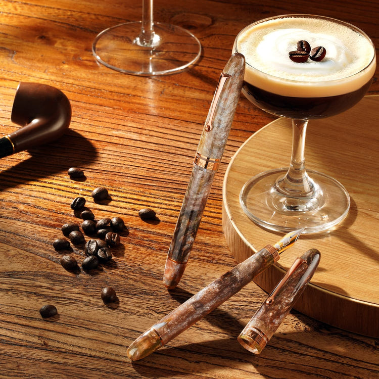Omas Ogiva Cocktail Series Fountain Pen in Espresso Martini with Brown Trim Limited Edition Fountain Pen