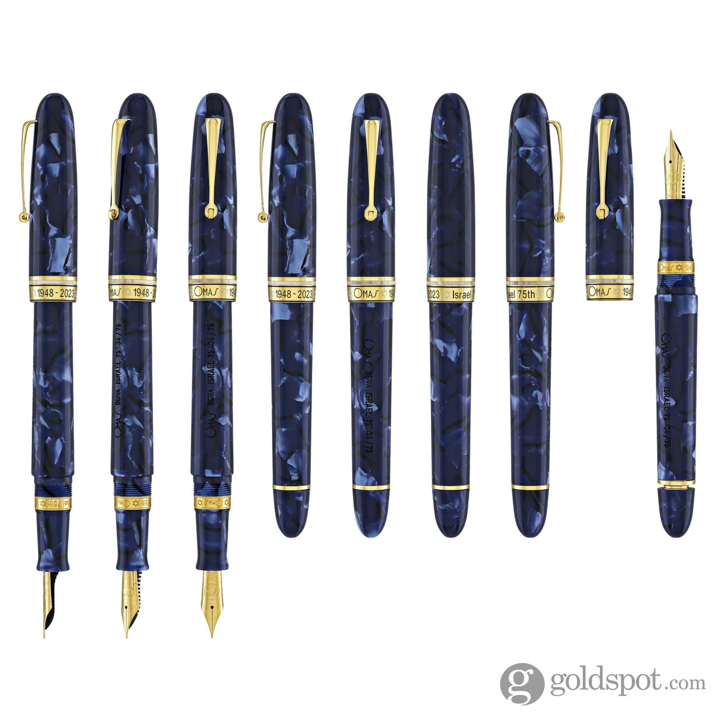 Omas Ogiva Israel 75th Anniversary Fountain Pen - 18kt Gold Nib Fountain Pen