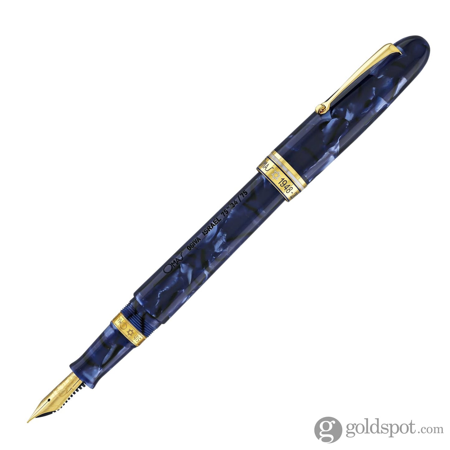 Omas Ogiva Israel 75th Anniversary Fountain Pen - 18kt Gold Nib Fountain Pen