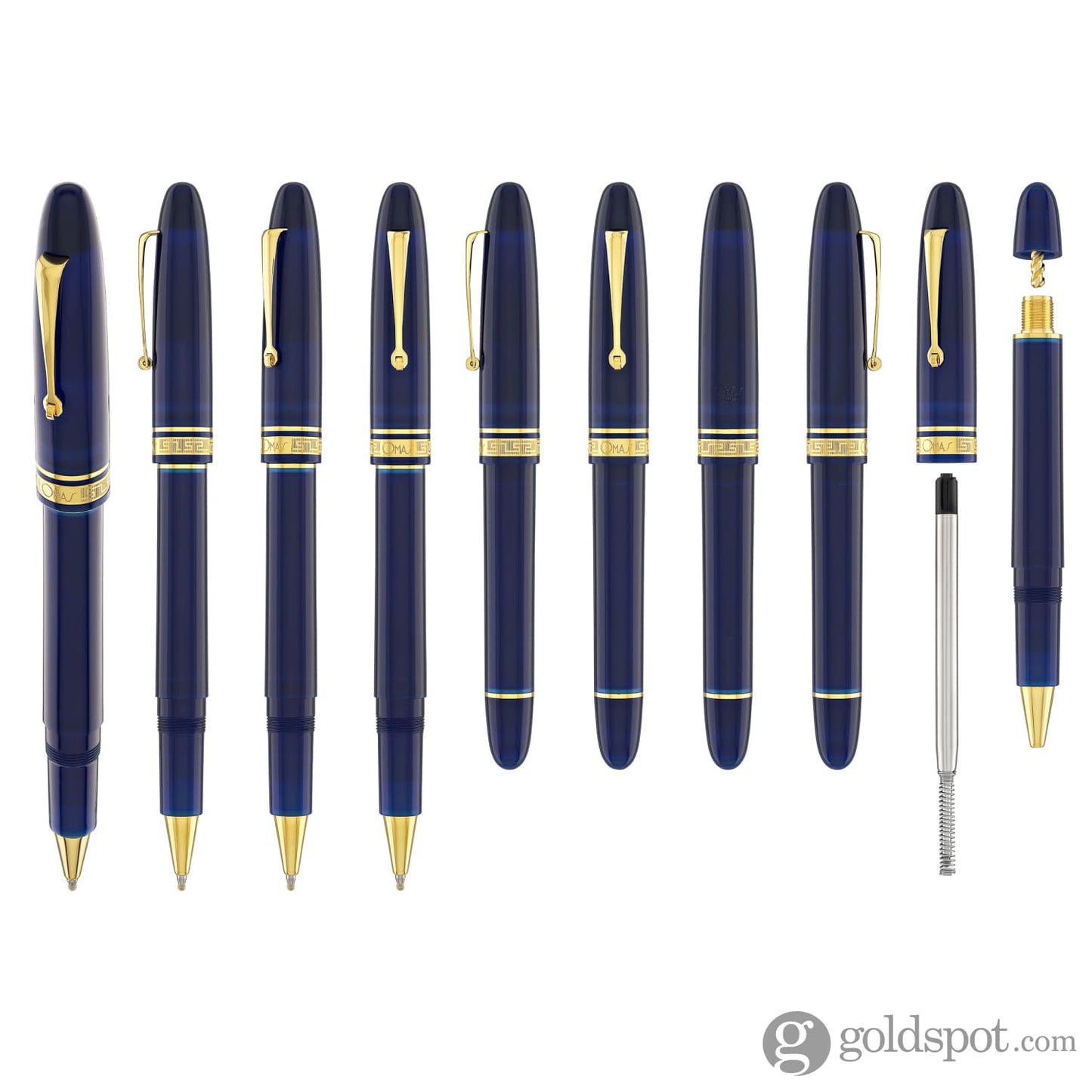 Omas Ogiva Rollerball Pen in Blu with Gold Trim Rollerball Pen
