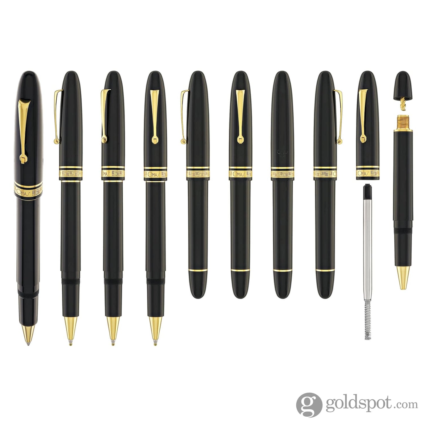 Omas Ogiva Rollerball Pen in Nera with Gold Trim Rollerball Pen