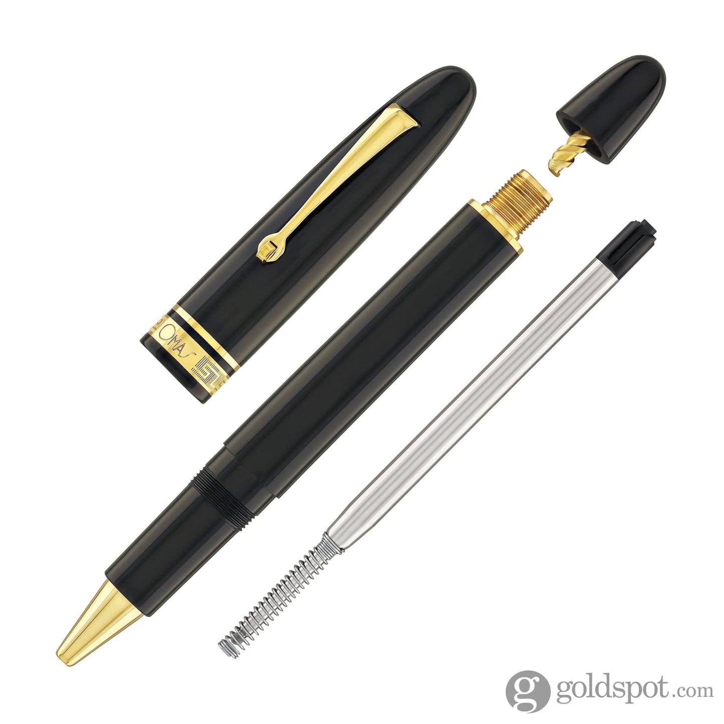 Omas Ogiva Rollerball Pen in Nera with Gold Trim Rollerball Pen