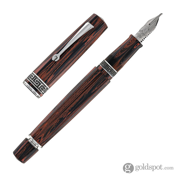 Omas Paragon Calligrafia in Red Ebonite with Ruthenium Trim Fountain Pen