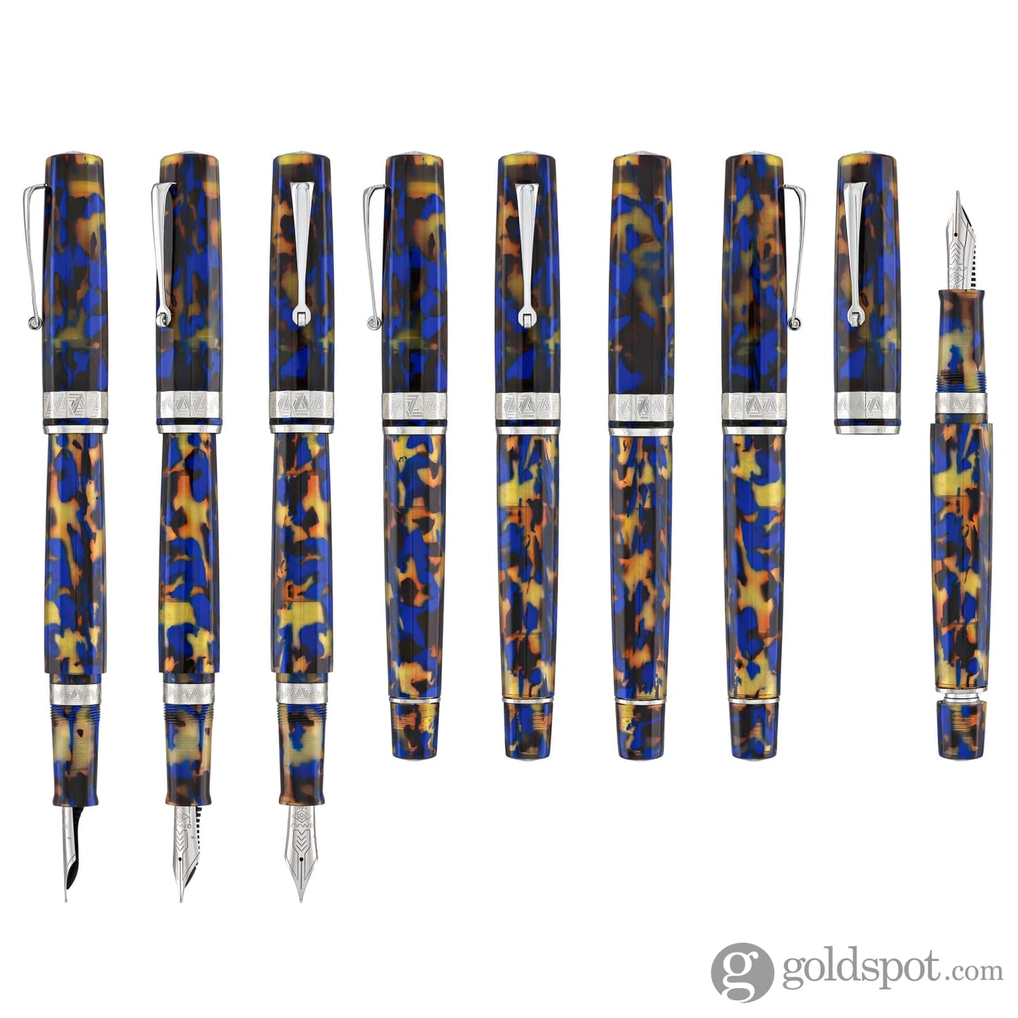 Omas Paragon Fountain Pen in Blue Lucens with Silver Trim Fountain Pen