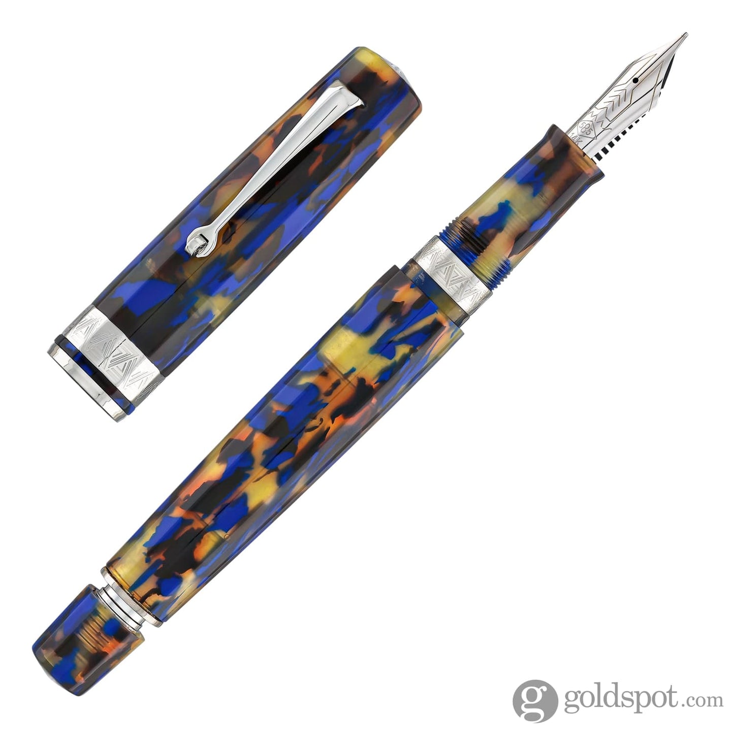 Omas Paragon Fountain Pen in Blue Lucens with Silver Trim Fountain Pen