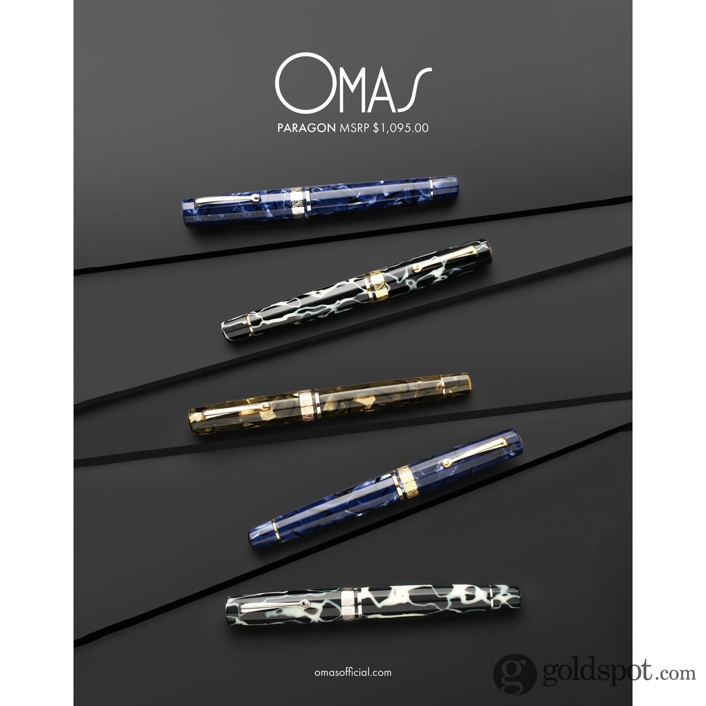 Omas Paragon Fountain Pen in Blue Royale with Silver Trim Fountain Pen