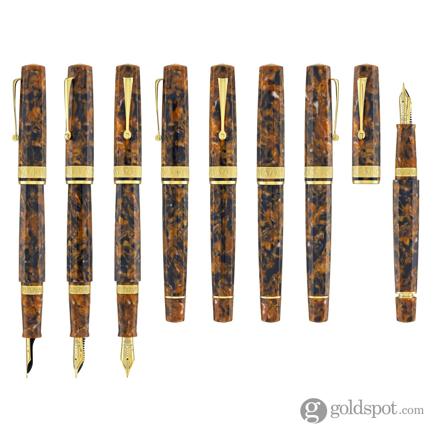 Omas Paragon Fountain Pen in Blue Saffron with Gold Trim Fountain Pen