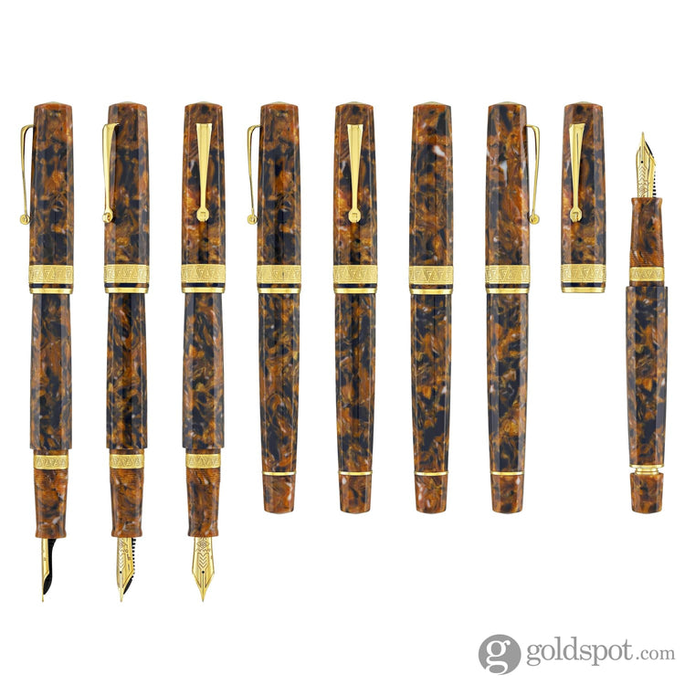 Omas Paragon Fountain Pen in Blue Saffron with Gold Trim Fountain Pen