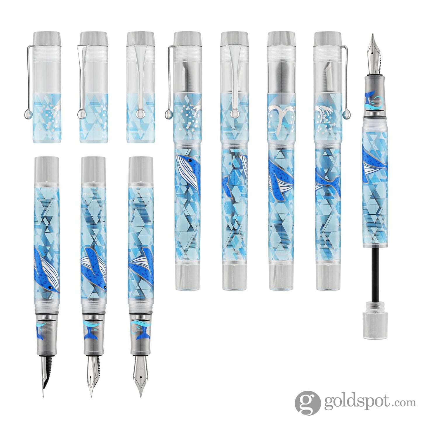 Opus 88 Demonstrator Fountain Pen in Blue Whale