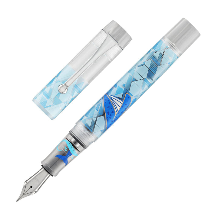 Opus 88 Demonstrator Fountain Pen in Blue Whale - Goldspot Pens