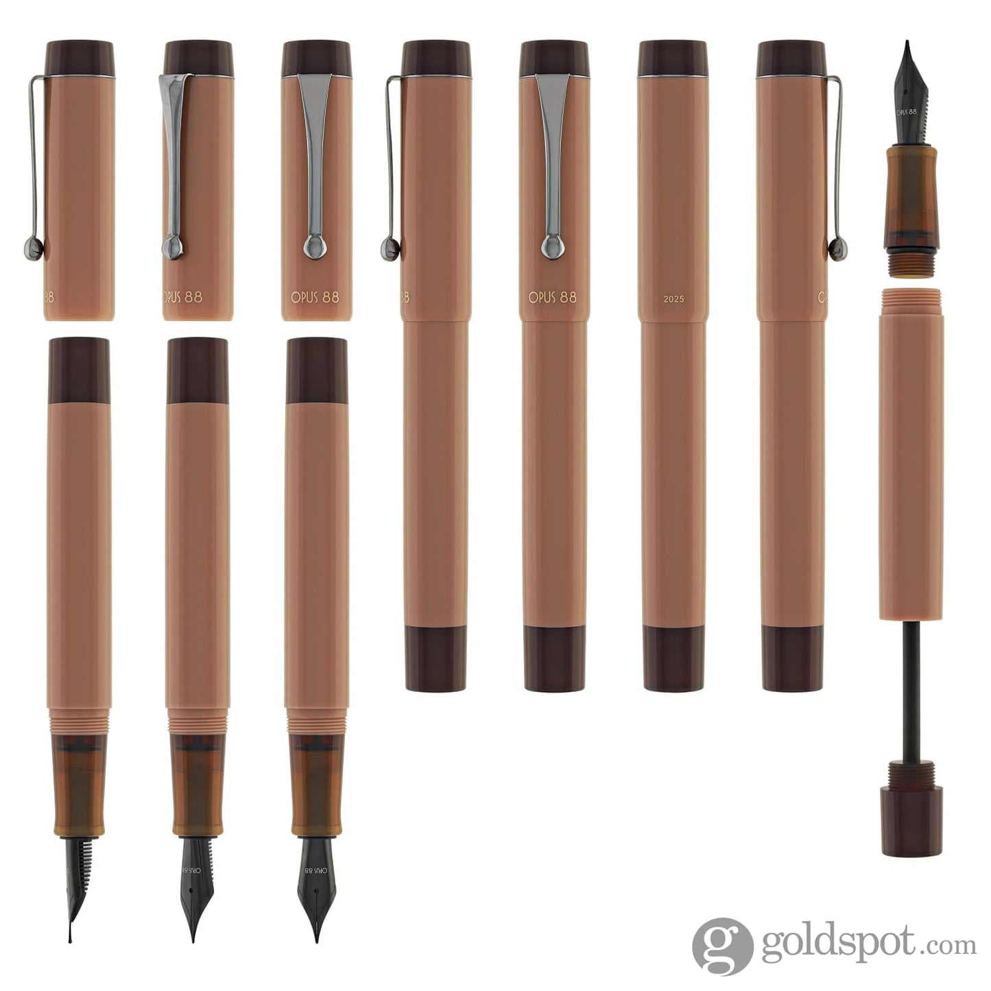 Opus 88 Demonstrator Fountain Pen in Mocha Mousse PVD 2025 Fountain Pen