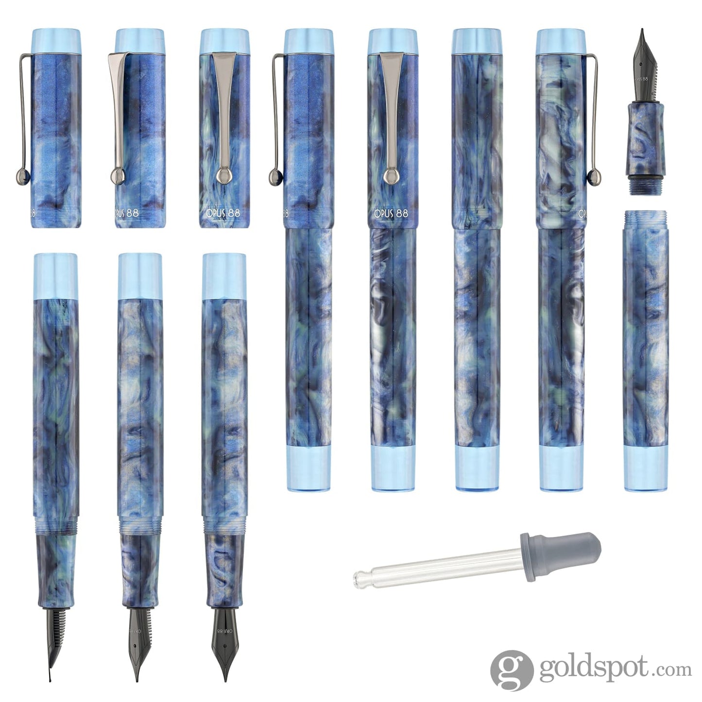 Opus 88 Demonstrator Fountain Pen in Sapphire Fountain Pen