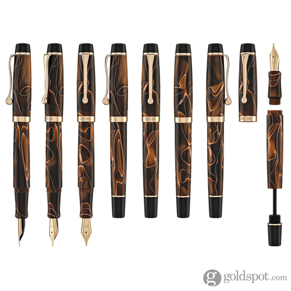 Opus 88 Harmony Fountain Pen in Brown with Rose Gold Fountain Pen