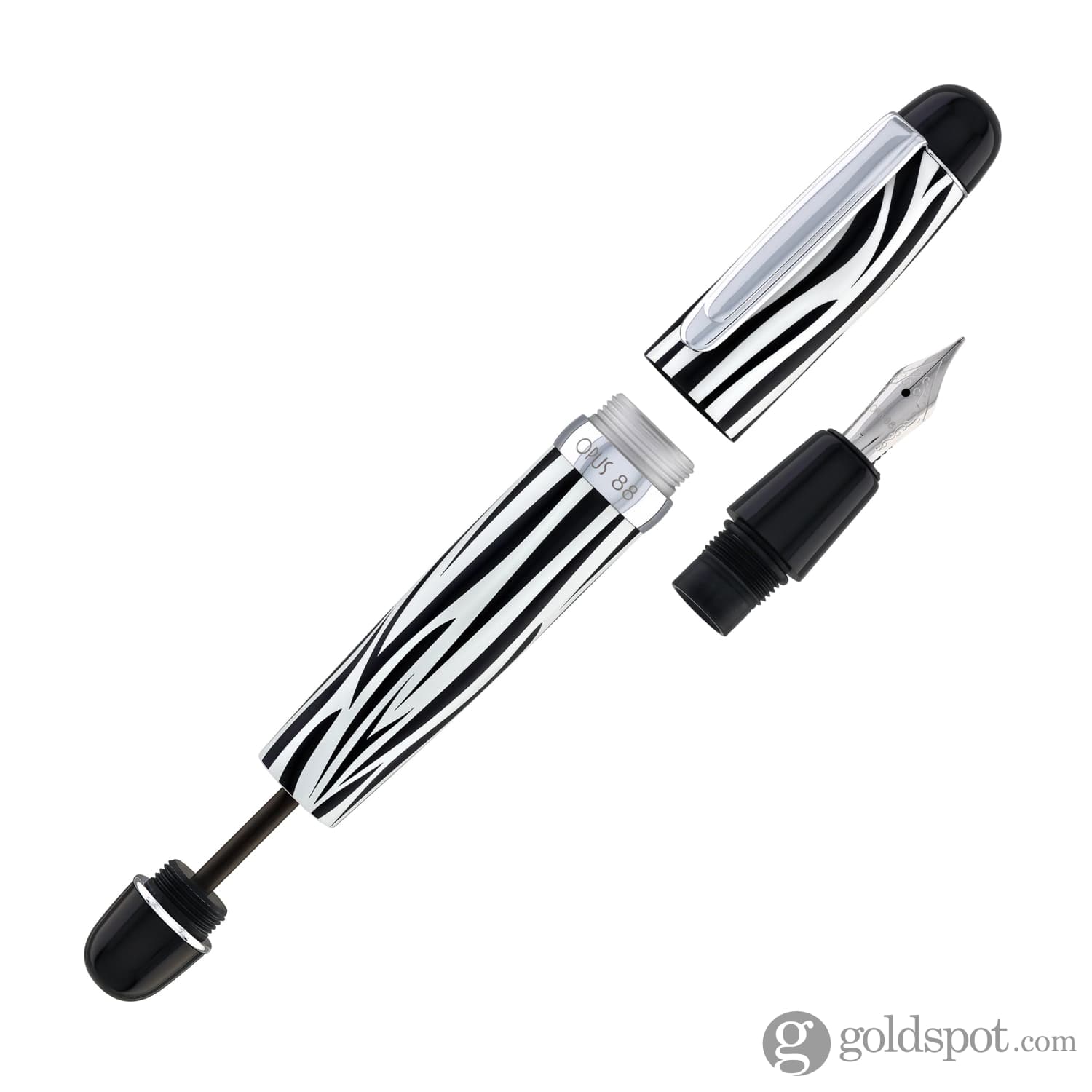 Opus 88 Mini Fountain Pen in Savannah Zebra - Goldspot Pens