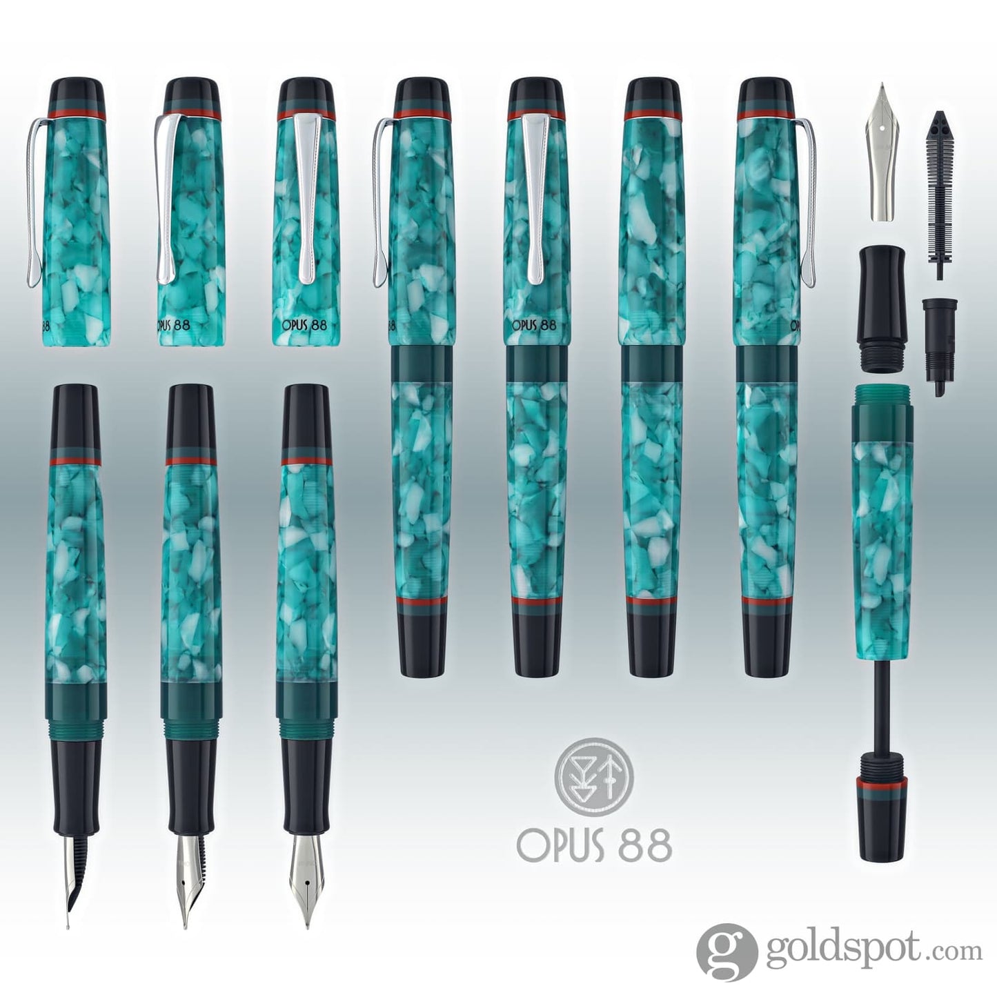 Opus 88 Minty Fountain Pen in Light Blue Fountain Pen