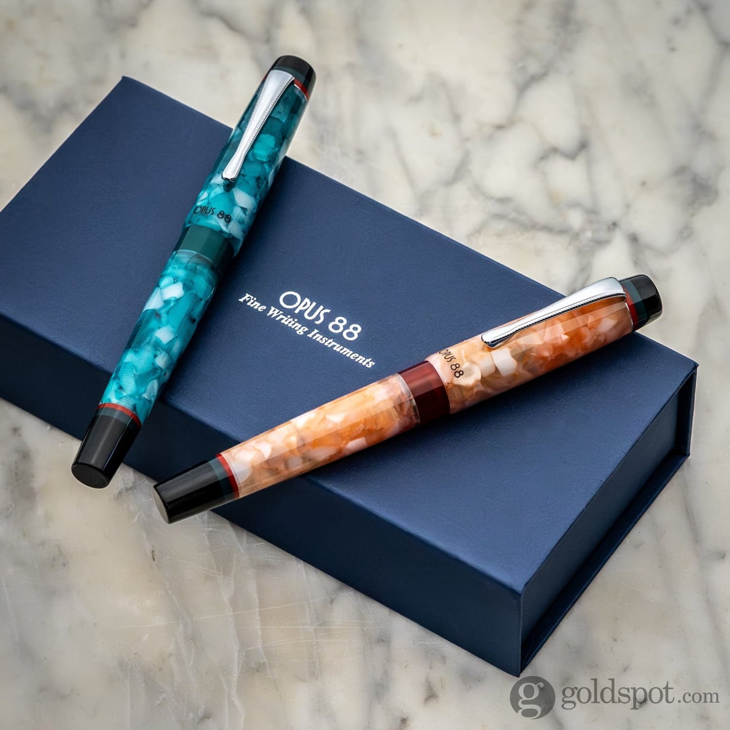 Opus 88 Minty Fountain Pen in Orange Fountain Pen