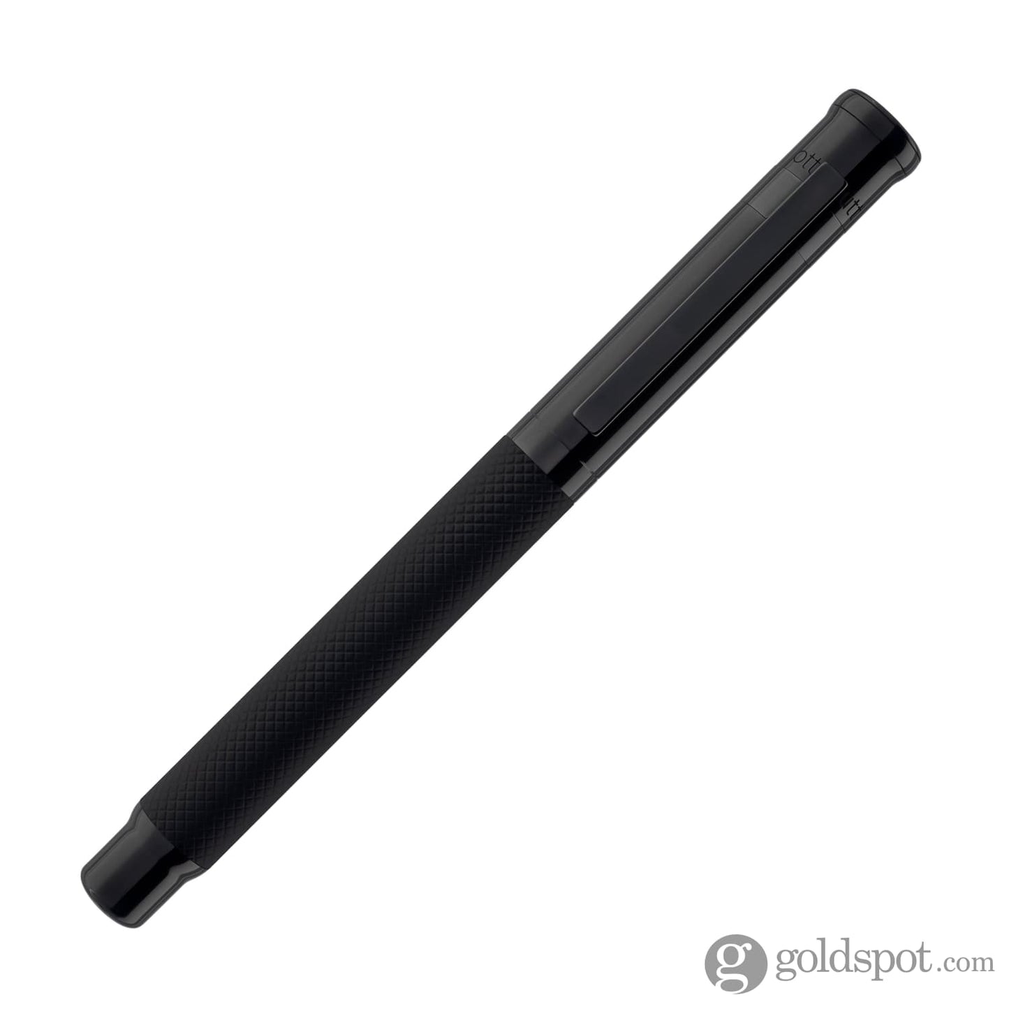 Otto Hutt Design 04 Fountain Pen in Black with Checkered Guilloche Cap PVD Fountain Pen