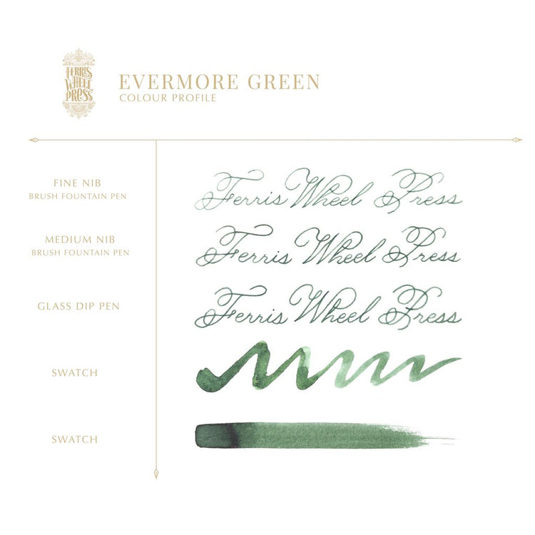 Ferris Wheel Press Bottled Ink in Evermore Green