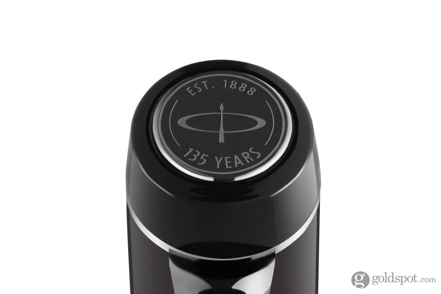 Parker Duofold 135th Anniversary Centennial Fountain Pen in Black with Chrome Trim - 18K Gold Fountain Pen