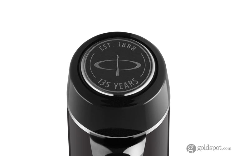 Parker Duofold 135th Anniversary Centennial Fountain Pen in Black with Chrome Trim - 18K Gold Fountain Pen