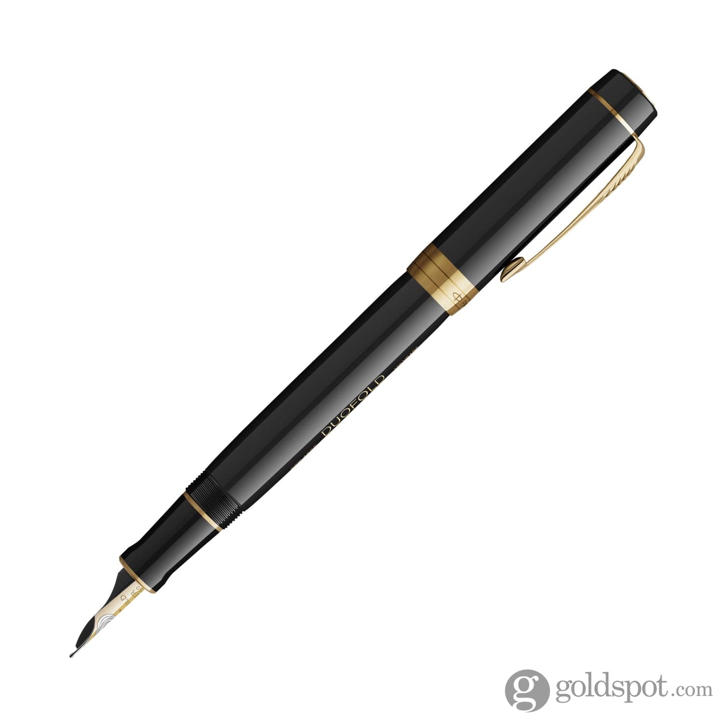 Parker Duofold 135th Anniversary Centennial Fountain Pen in Black with Gold Trim - 18K Gold Fountain Pen