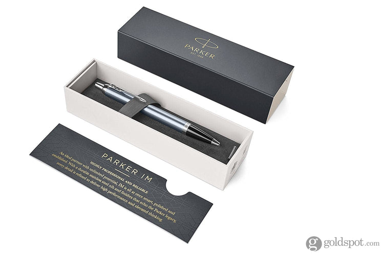 Parker IM Core Ballpoint Pen in Light Blue Grey with Chrome Trim Ballpoint Pens