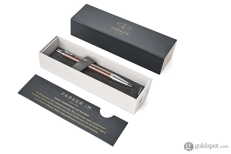 Parker IM Premium Ballpoint Pen in Brown Chrome Trim Misc