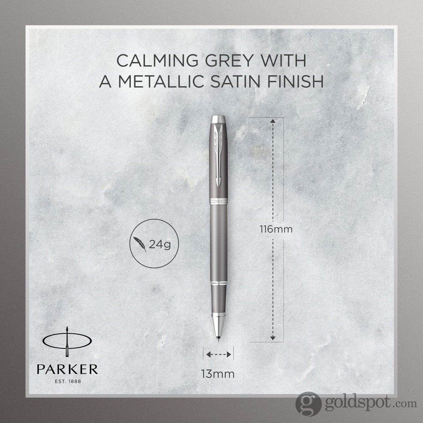 Parker IM Ritual Rollerball Pen in Grey with Chrome Trim Rollerball Pen