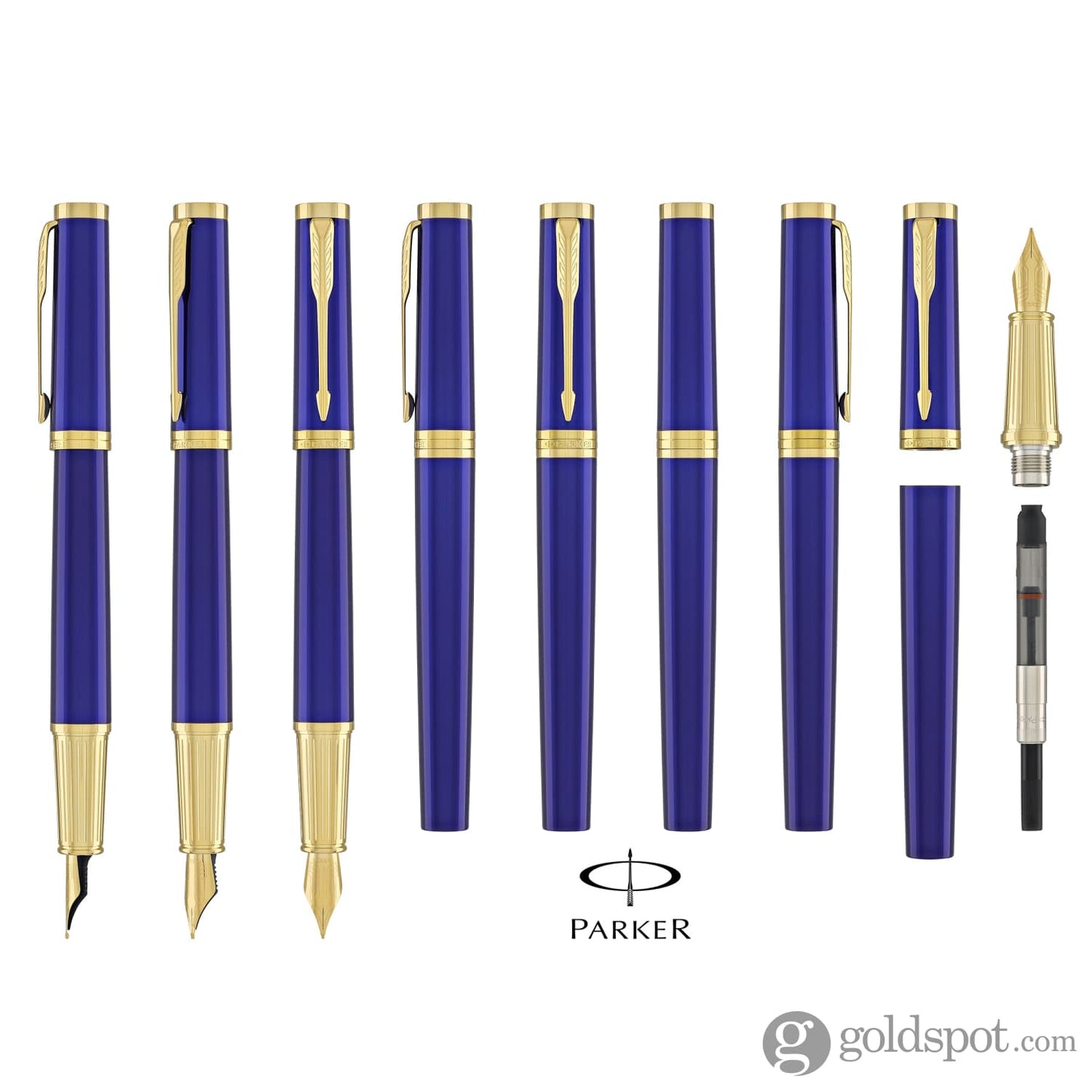 Parker Ingenuity Fountain Pen in Blue with Gold Trim Fountain Pen