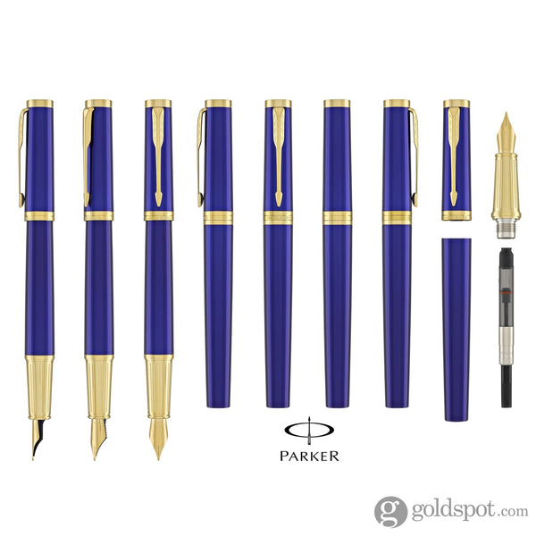 Parker Ingenuity Fountain Pen in Blue with Gold Trim Fountain Pen