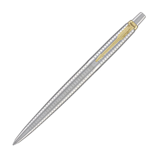 Parker Jotter 70th Anniversary Ballpoint Pen in Stainless Steel with Gold Trim - Medium Point