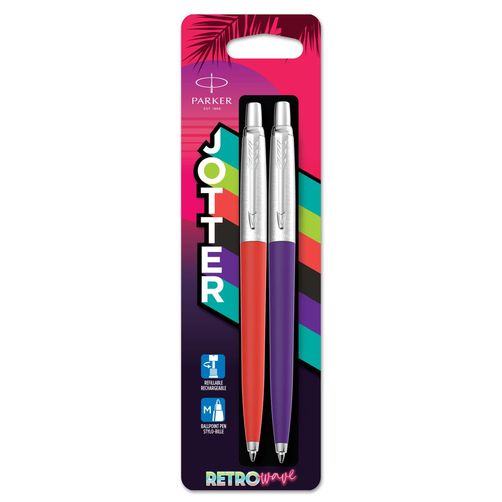 Parker Jotter 80’s Retrowave Red & Purple Pen Set - Special Edition Ballpoint Pens