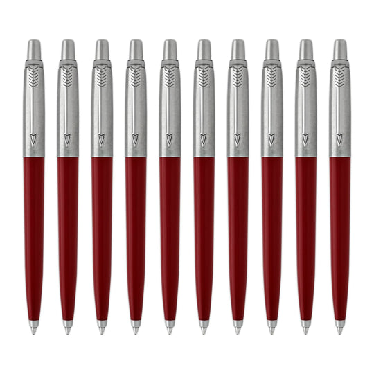 Parker Jotter Ballpoint Pen in Red Barrel - Pack of 10