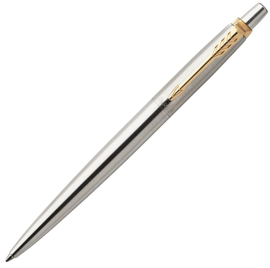 Parker Jotter Ballpoint Pen in Stainless Steel Gold Trim Ballpoint Pen