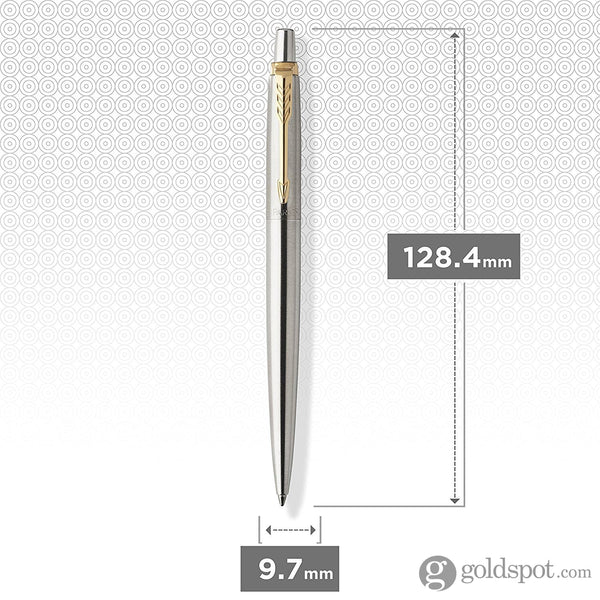 Parker Jotter Ballpoint Pen in Stainless Steel Gold Trim Ballpoint Pen