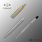 Parker Jotter Ballpoint Pen in Stainless Steel Gold Trim Ballpoint Pen
