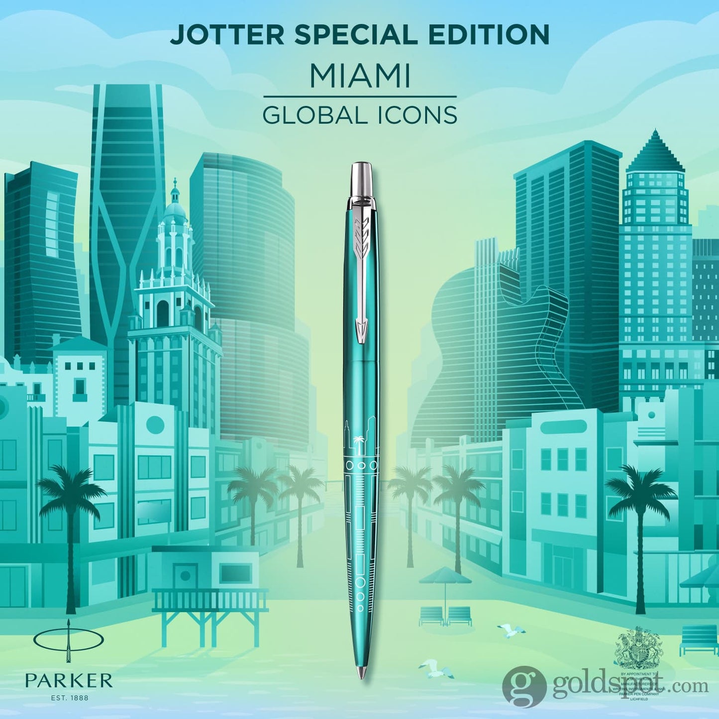Parker Jotter Special Edition Miami Ballpoint Pen in Turquoise Ballpoint Pens
