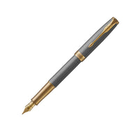Parker Sonnet Prestige Silver Ciselé 18K Gold Medium Fountain Pen