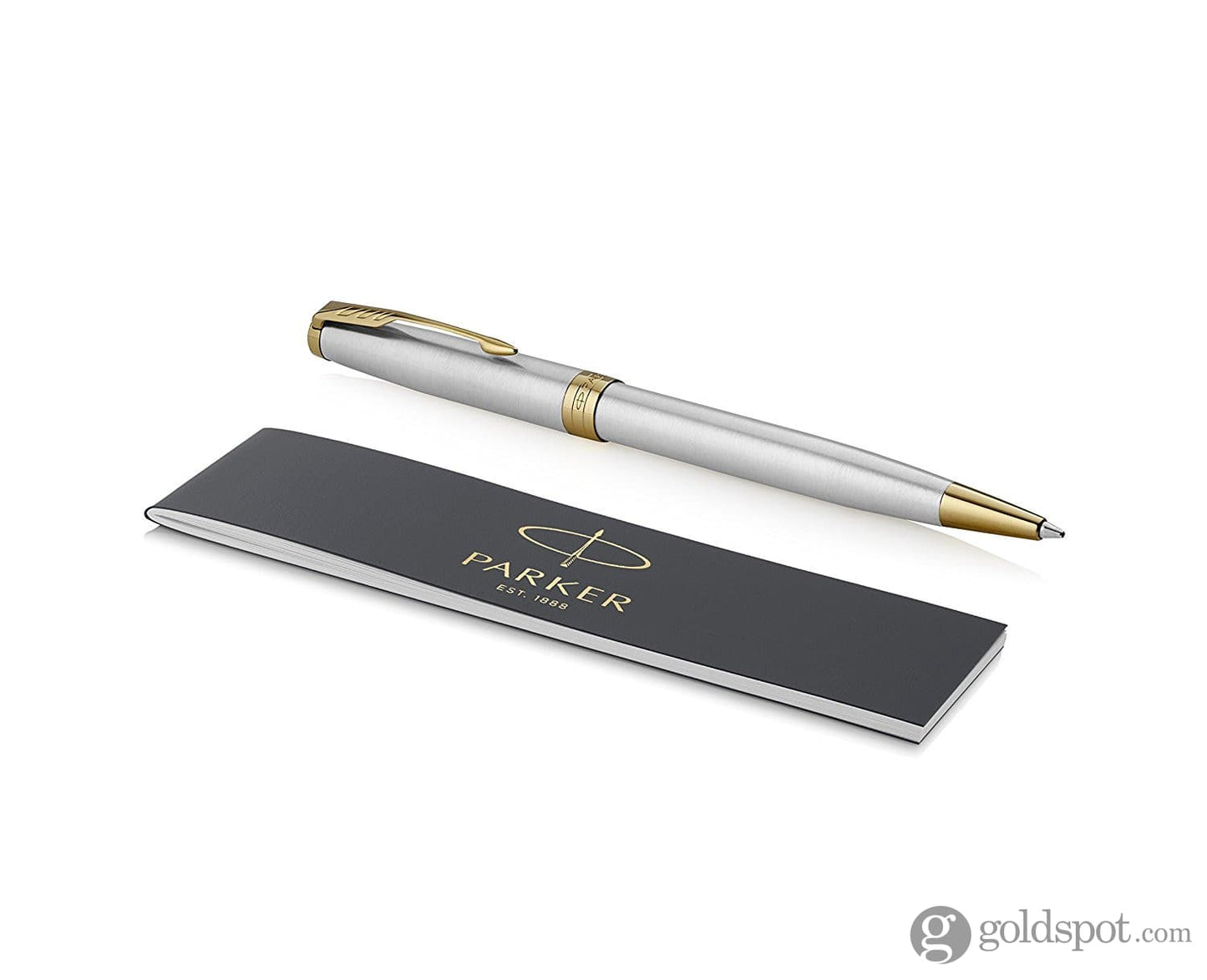 Parker Sonnet Retractable Ballpoint Pen in Stainless Steel with Gold Trim Ballpoint Pens
