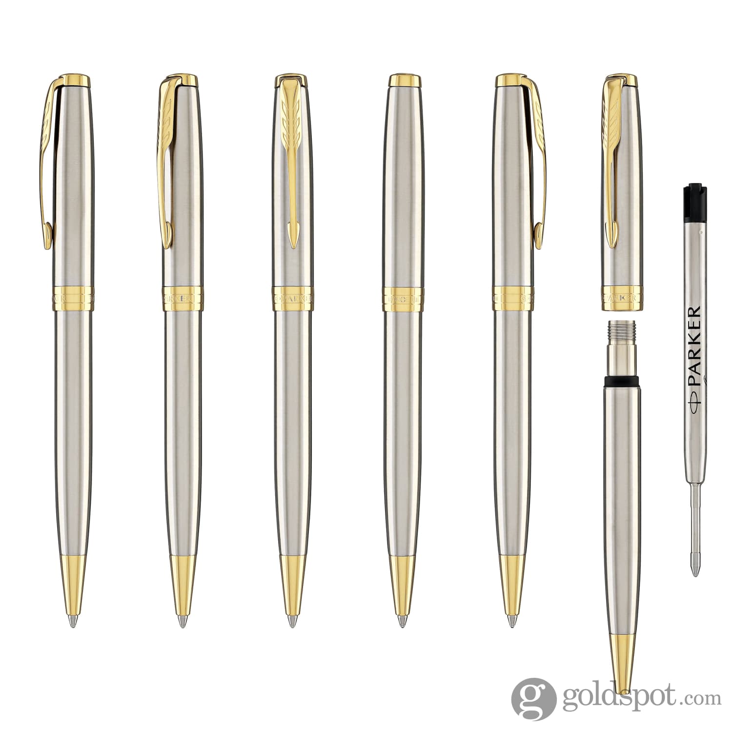 Parker Sonnet Retractable Ballpoint Pen in Stainless Steel with