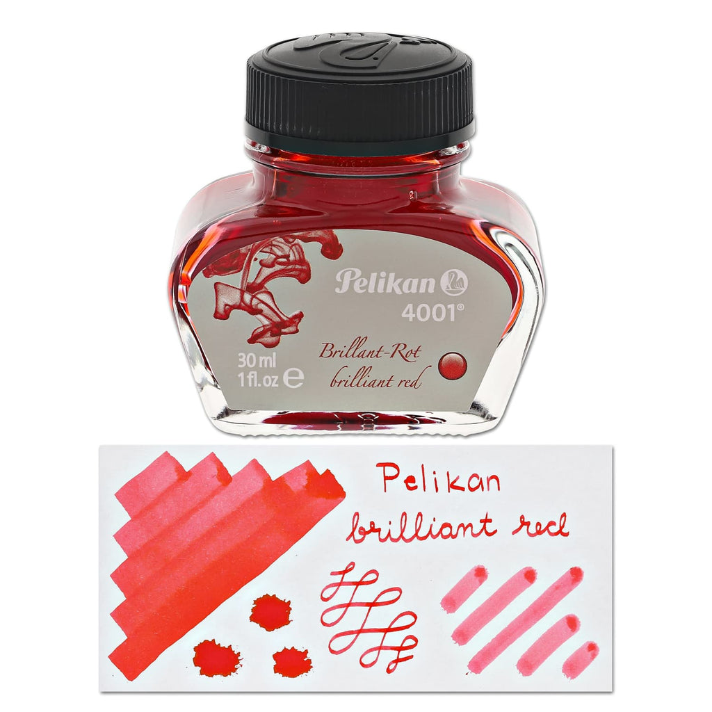 Pelikan 4001 Bottled Ink and Cartridges in Brilliant Red Bottled Ink
