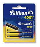 Pelikan 4001 Long Ink Cartridge in Brilliant Black - Pack of 10 Fountain Pen Cartridges