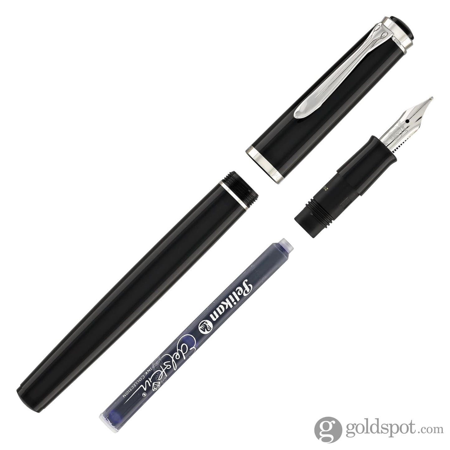 Pelikan Classic Series P205 Fountain Pen in Black and Silver Fountain Pen
