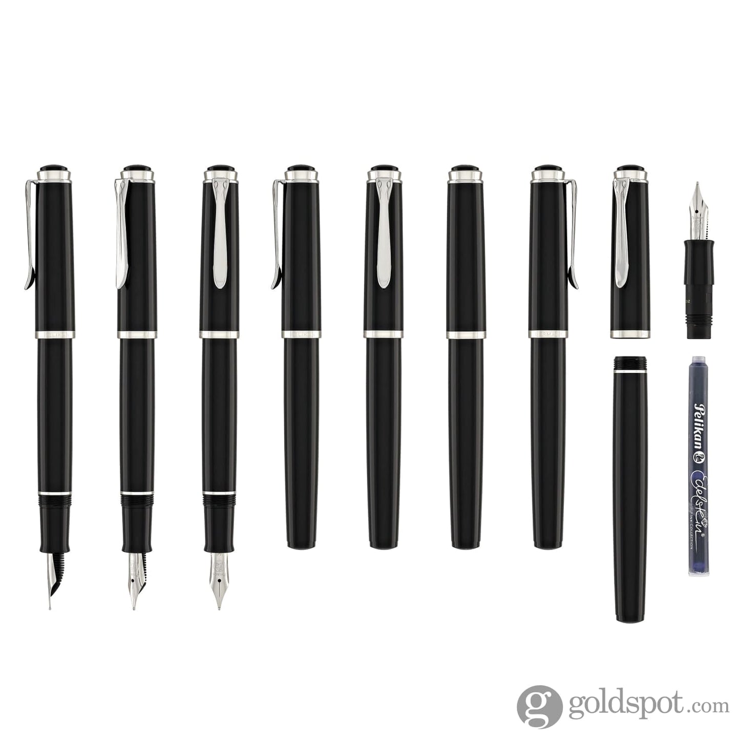 Pelikan Classic Series P205 Fountain Pen in Black and Silver Fountain Pen