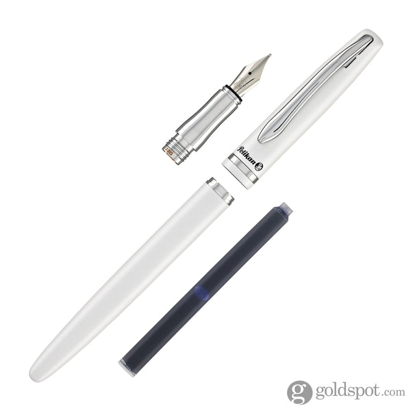 Pelikan Jazz Elegance Fountain Pen Medium Point in White Fountain Pen