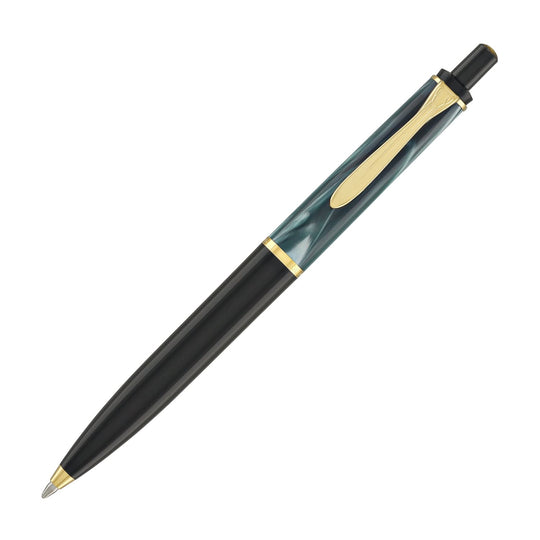 Pelikan K200 Series Ballpoint Pen in Green Marbled with Gold Trim