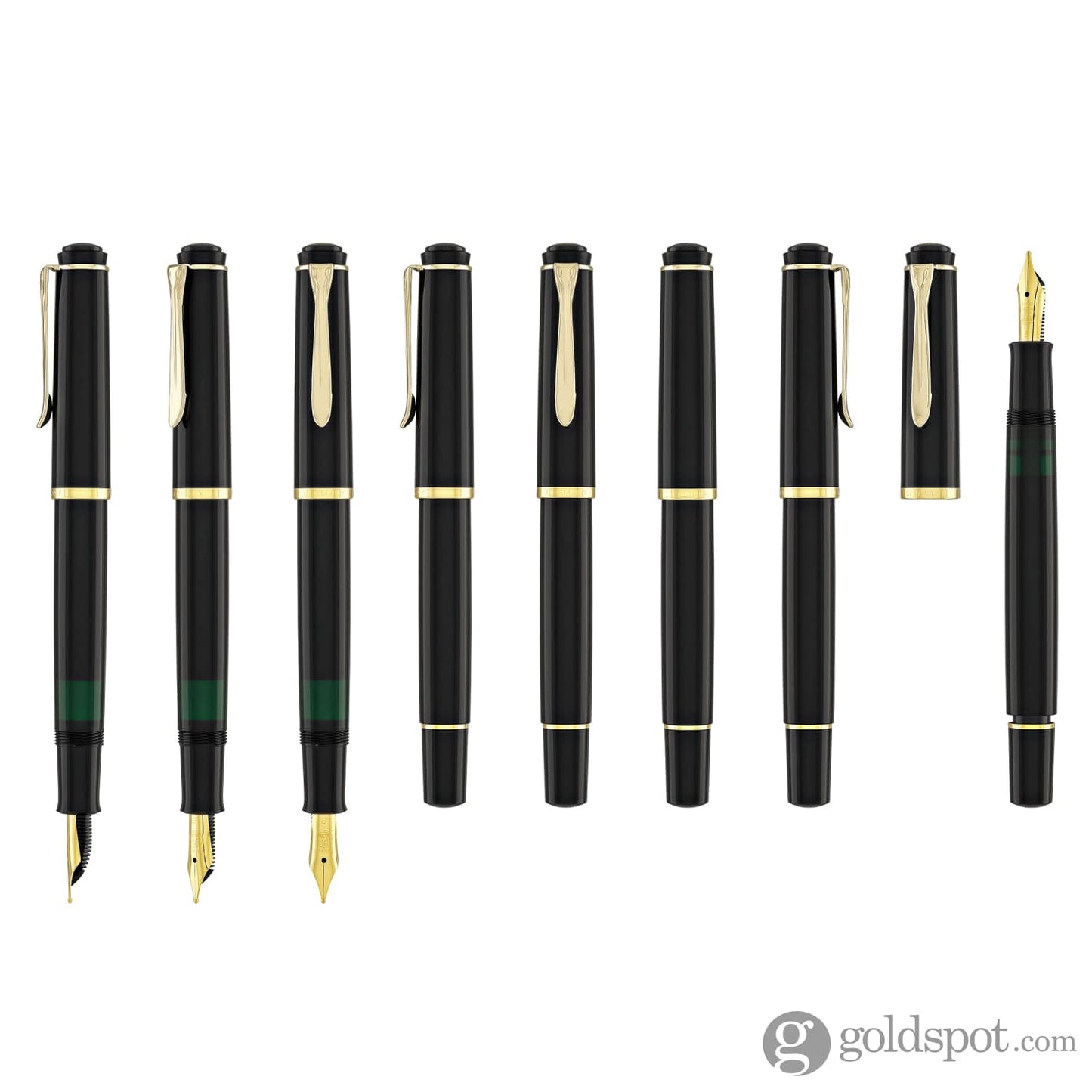 Pelikan M200 Fountain Pen in Black with Gold Trim - Broad Point