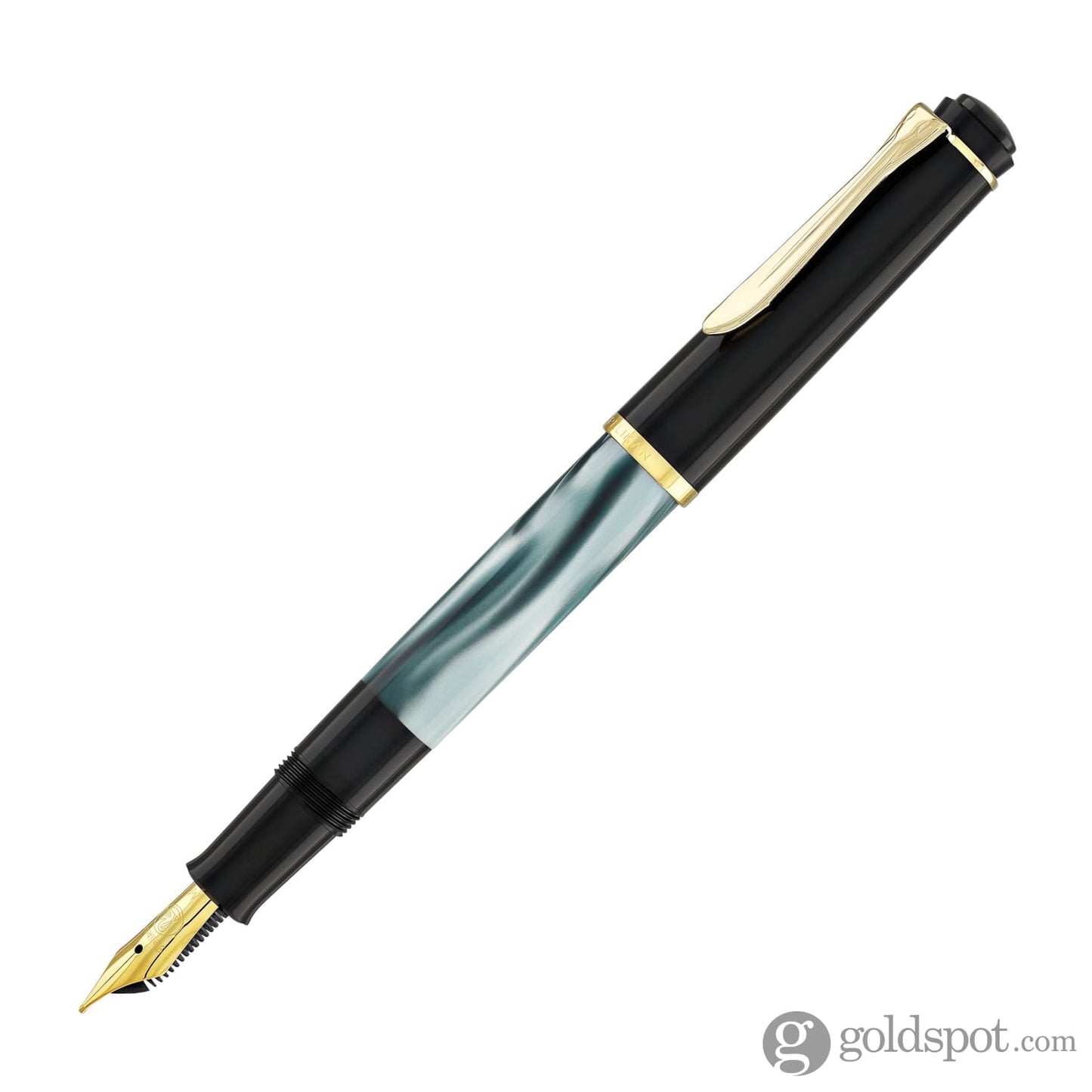 Pelikan M200 Series Fountain Pen in Green Marble with Gold Trim
